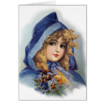 Girl in Blue Hood Card