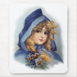 Girl in Blue Hood Mouse Pad