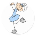 Girl In Blue Ice Skater Sticker by stick_figures Girl In Blue Ice Skater Sticker