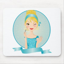 Girl in blue mousepad