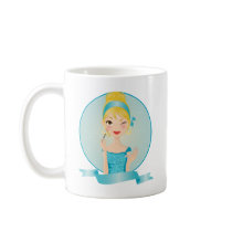 Girl in blue mugs