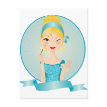 Girl in blue postcards