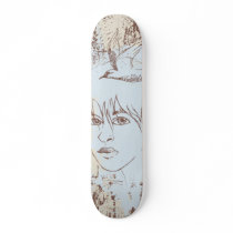 Girl in Blue Skate Deck