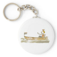 Girl in boat keychain