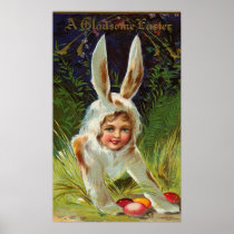 Girl In Bunny Costume Print
