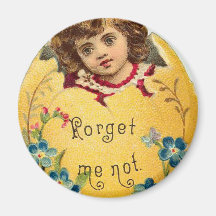 Girl in Egg Forget Me Not Magnets