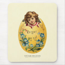 Girl in Egg Forget Me Not Mouse Pad