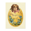 Girl in Egg Forget Me Not postcards by VintageHolidays Girl in Egg Forget Me Not postcards