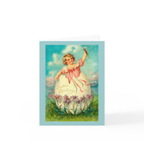 Girl In Egg Greeting Card