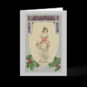 Girl in Flowery Dress Christmas Card