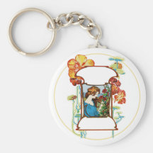 Girl in Garden Keychains