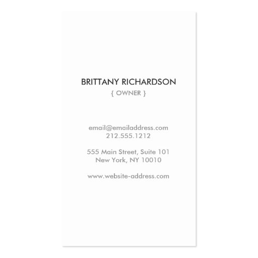 GIRL IN GOLD No. 1 Business Cards (back side)