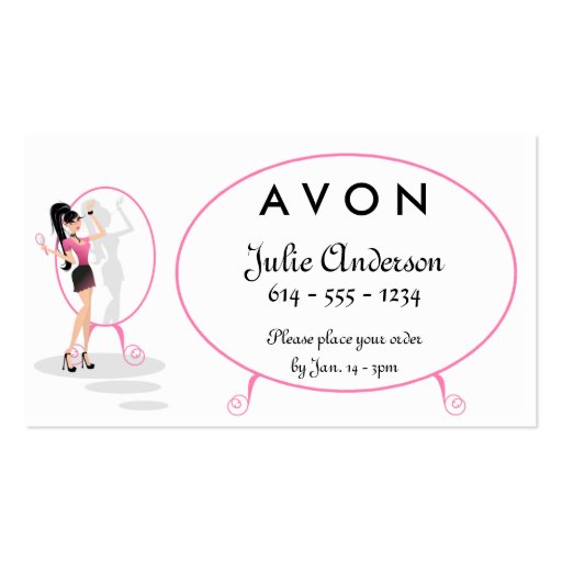 Girl in Mirror Makeup Salon Fashion Business Card (front side)