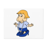 Girl in mommies pearls and shoes postcard