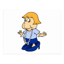 Girl in mommies pearls and shoes postcard