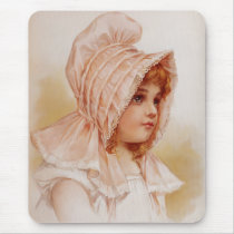 Girl in Pink Bonnet Mouse Mat