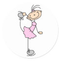 Girl In Pink Ice Skater Sticker by stick_figures Girl In Pink Ice Skater Sticker