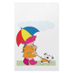 Girl in Rain Custom Stationery