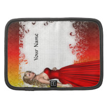 Girl in red dress organizers
