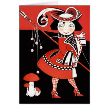 Girl in Red Greeting Cards