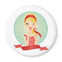 Girl in red magnets