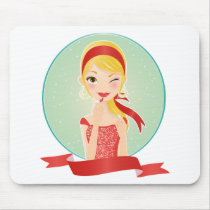 Girl in red mousepads