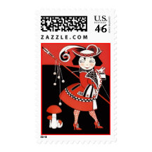 Girl in Red Postage