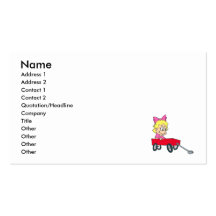 girl in red wagon business cards