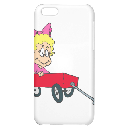 girl in red wagon case for iPhone 5C