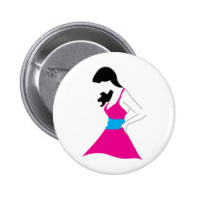 Girl In Sundress Button