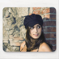 Girl in the city mousepads