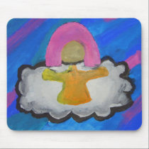 girl in the cloud mousepads