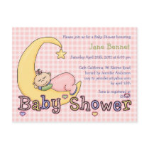 Girl in the Moon • Baby Shower Invitation postcards