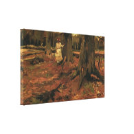 Girl in white in the woods, Vincent van Gogh Gallery Wrapped Canvas
