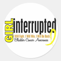 Girl Interrupted 1 Bladder Cancer Round Stickers