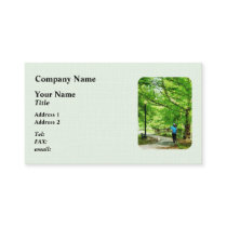 Girl Jogging With Dog Business Card Templates