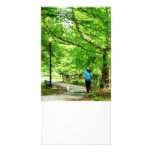 Girl Jogging With Dog Personalized Photo Card