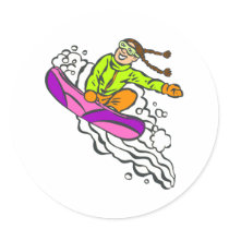 Girl Jumper Round Sticker
