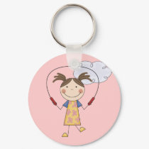 Girl Jumping Rope T-shirts and Gifts keychains by stick_figures Girl Jumping Rope T-shirts and Gifts keychains
