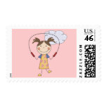 Girl Jumping Rope  T-shirts and Gifts Postage Stamp