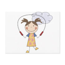 Girl Jumping Rope T-shirts and Gifts postcards by stick_figures Girl Jumping Rope T-shirts and Gifts postcards