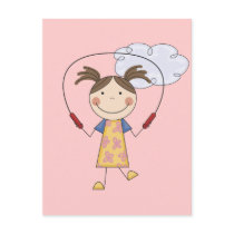 Girl Jumping Rope T-shirts and Gifts postcards by stick_figures Girl Jumping Rope T-shirts and Gifts postcards