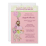 Girl Jungle Safari Animal Baby Shower Invitations