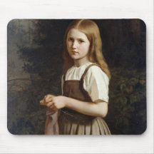 Girl Knitting, 1854 Mousepad