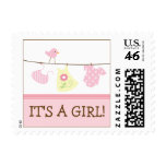 Girl Laundry Baby Announcement Stamp (pink) Girl Laundry Baby Announcement Stamp (pink)
