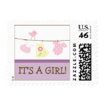 Girl Laundry Baby Announcement Stamp (purple) Girl Laundry Baby Announcement Stamp (purple)