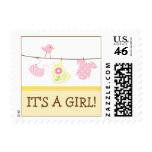 Girl Laundry Baby Announcement Stamp (yellow) Girl Laundry Baby Announcement Stamp (yellow)