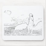 Girl looking at the sea mousepad