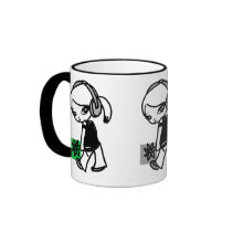 Girl M green, grey & red Mug (M08-267)