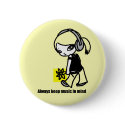 Girl M "keep Music in Mind" yellow button(BU085-2